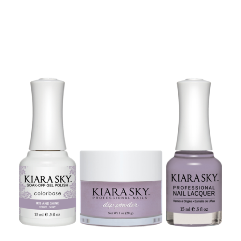 KIARA SKY 3in1 (Dipping Powder + Gel Polish + Nail Lacquer) - DGL 529, Iris And Shine